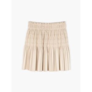 Zara Beige Smocked Mini Skirt Flared P